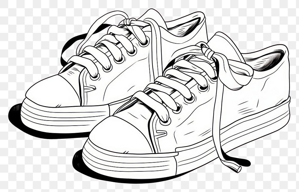PNG  A sneakers footwear cartoon drawing.