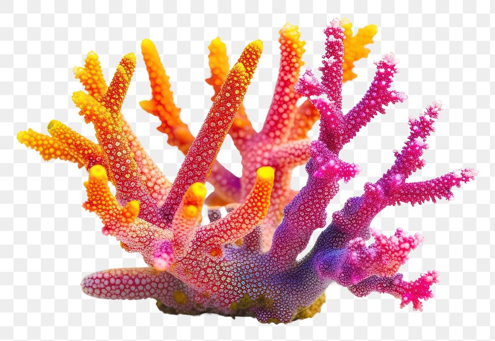 PNG Colorful coral nature sea white background.