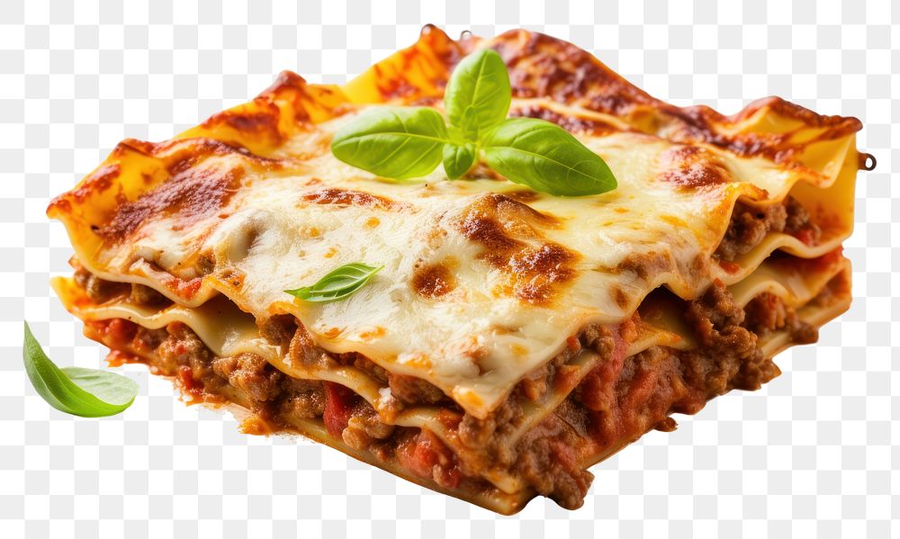 PNG Lasagna pizza food white background.