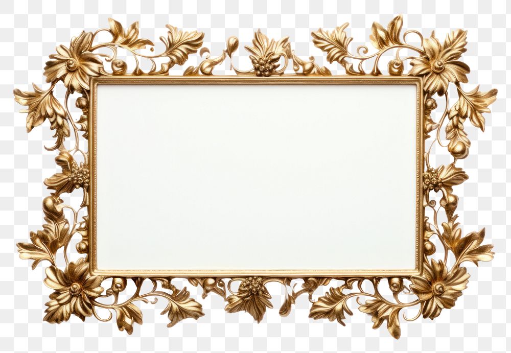 PNG Ancient golden pattern rectangle frame photo.