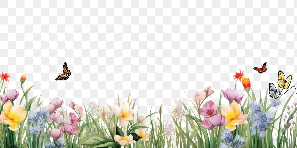PNG Spring line horizontal border outdoors flower nature.