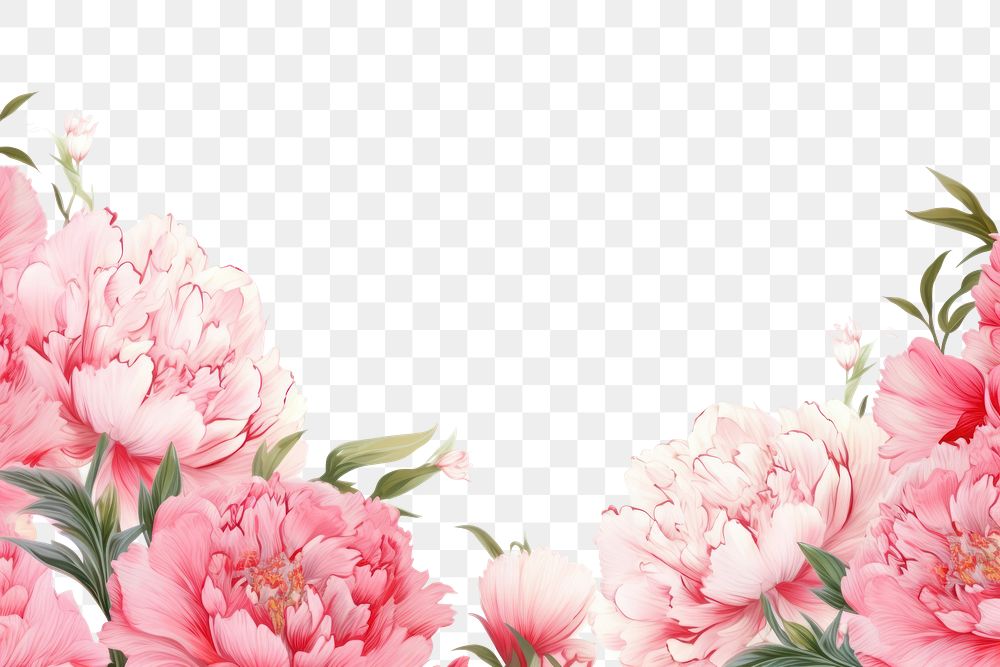 PNG Peony border backgrounds pattern flower