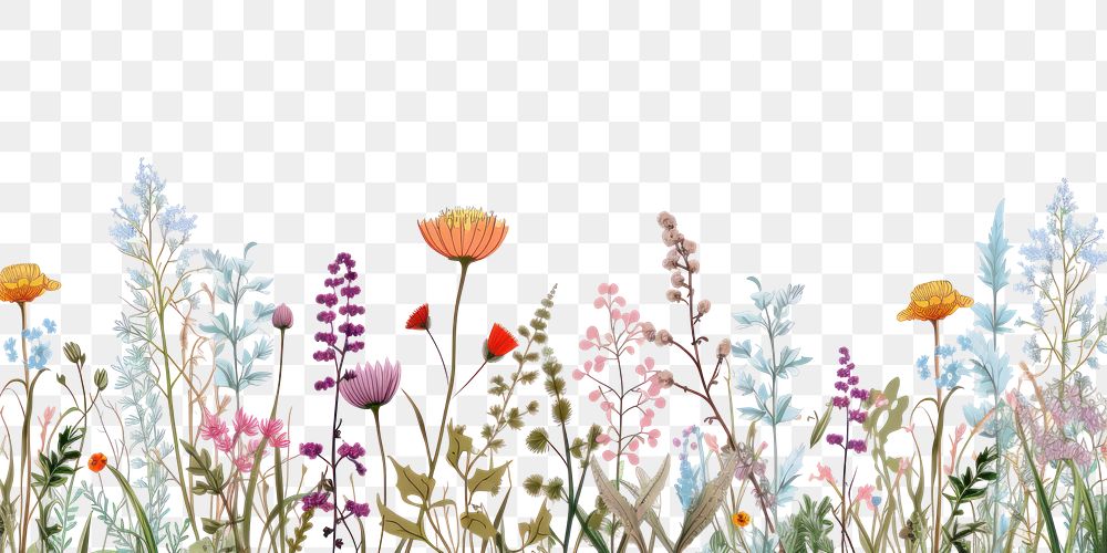 PNG Wildflower line horizontal border backgrounds outdoors nature