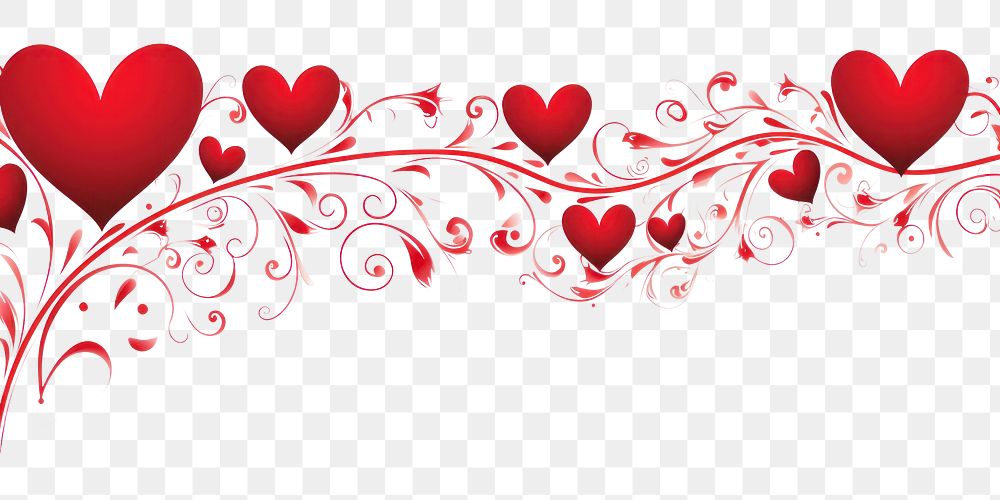 PNG Valentines line horizontal border backgrounds pattern heart.