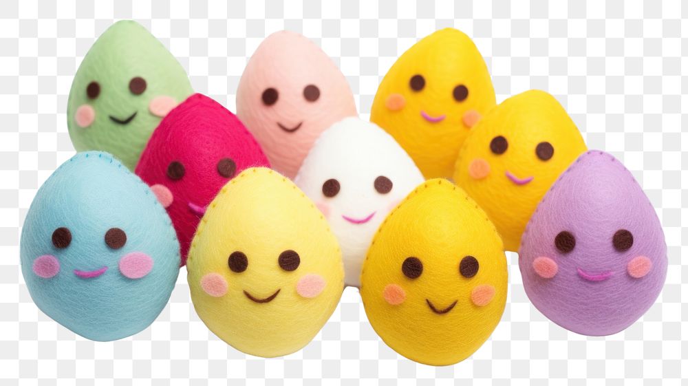 PNG Photo of felt Easter eggs easter food anthropomorphic.