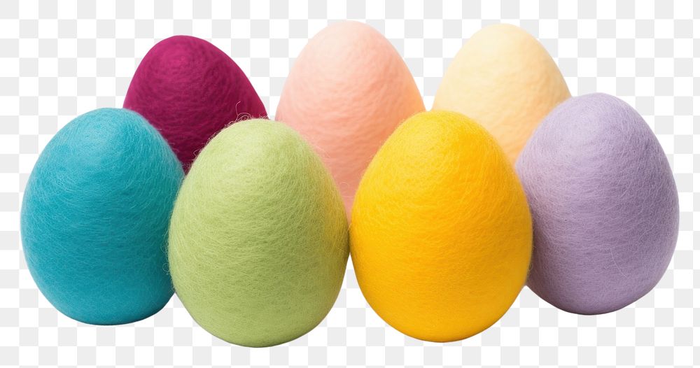 PNG Photo of felt Easter eggs easter food white background.