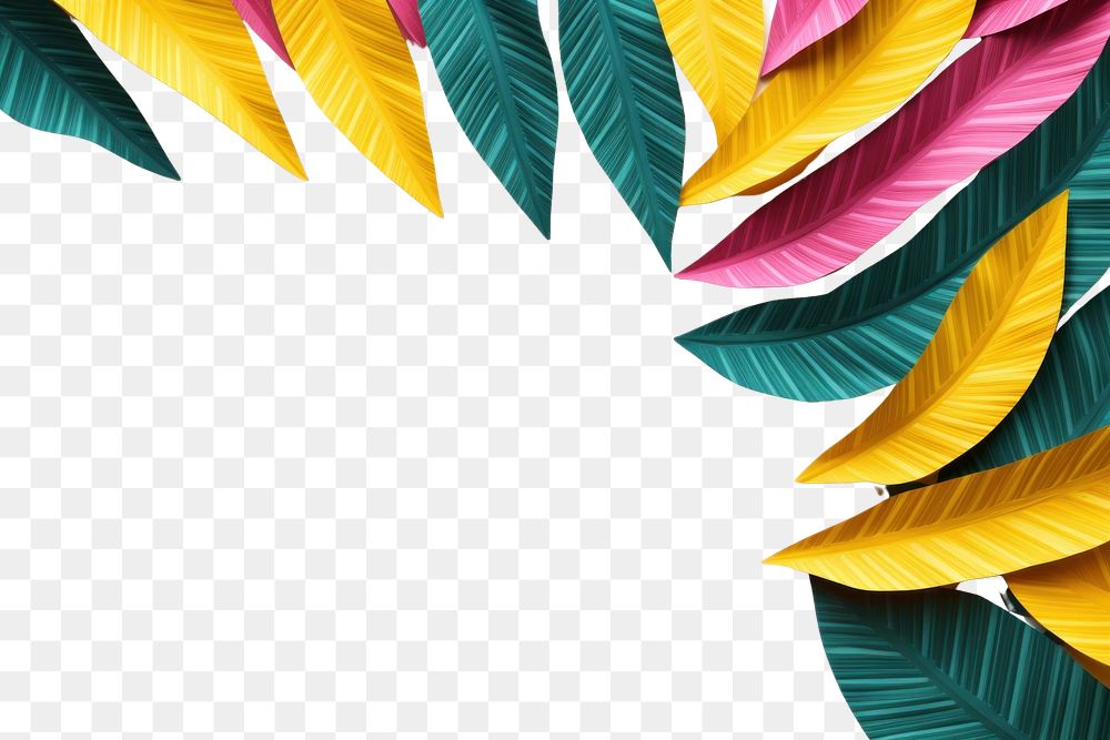PNG  Banana leaves border backgrounds origami plant.