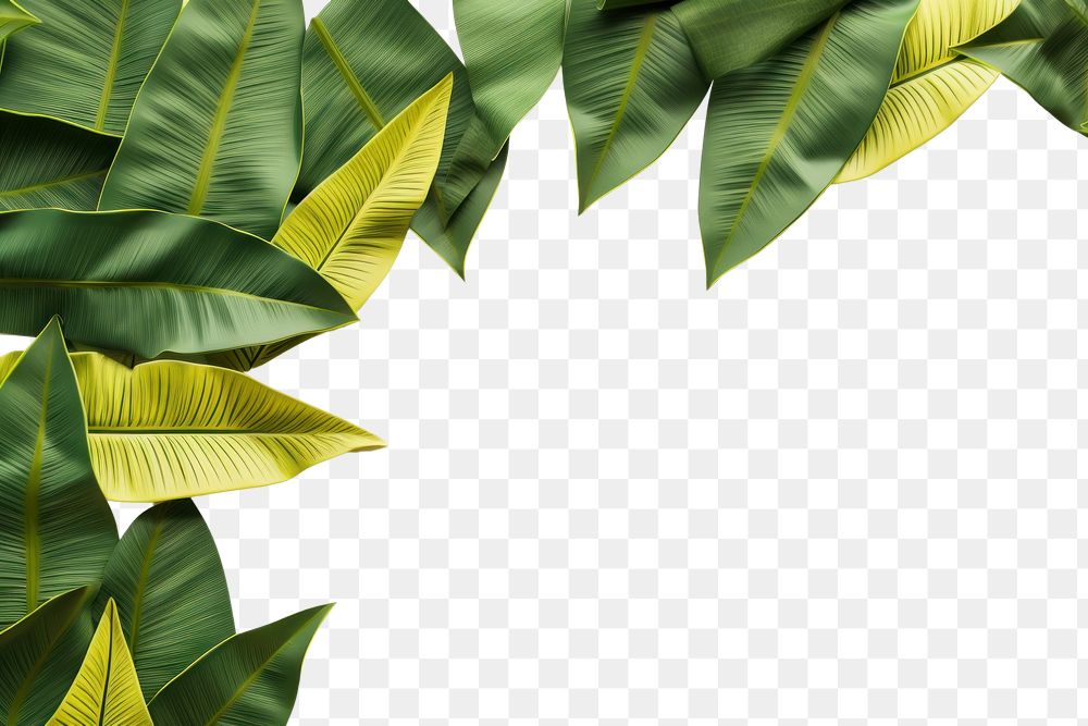 PNG  Banana leaves border backgrounds plant green.