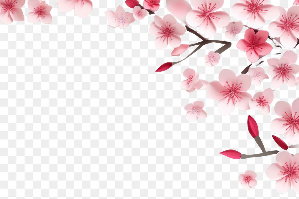 PNG  Cherry blossom floral border flower backgrounds petal.
