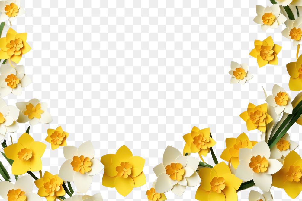 PNG  Daffodil floral border flower backgrounds petal.