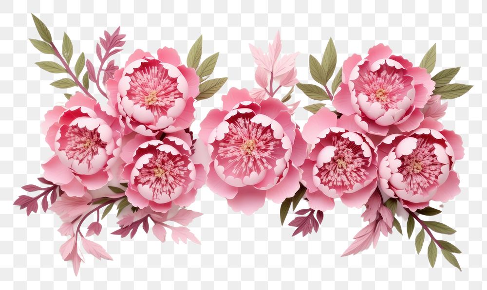 PNG  Peony floral border flower plant art