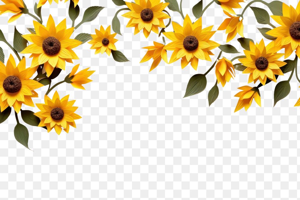 PNG Sunflower floral border backgrounds petal plant