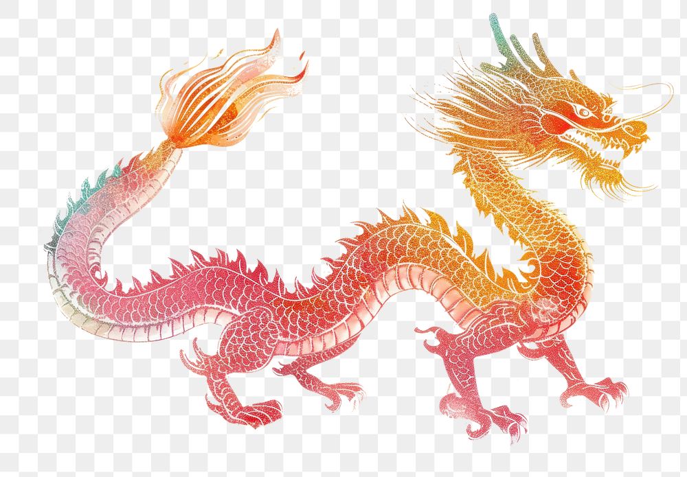 PNG Chinese dragon representation creativity tradition.