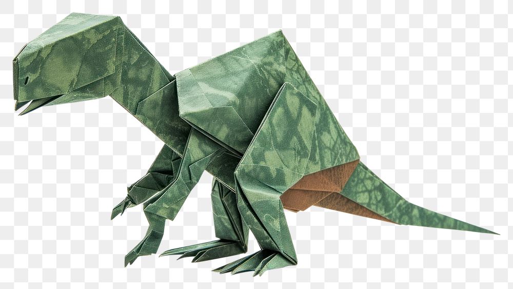 PNG Origami dinisaur paper art white background.