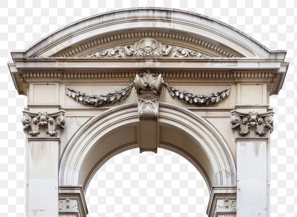 PNG Architecture photo of arch gate white background sculpture.