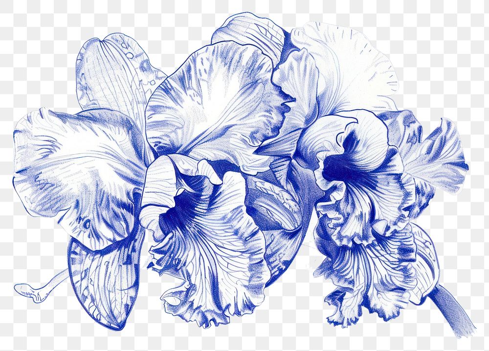 PNG Vintage drawing orchid flower sketch plant.