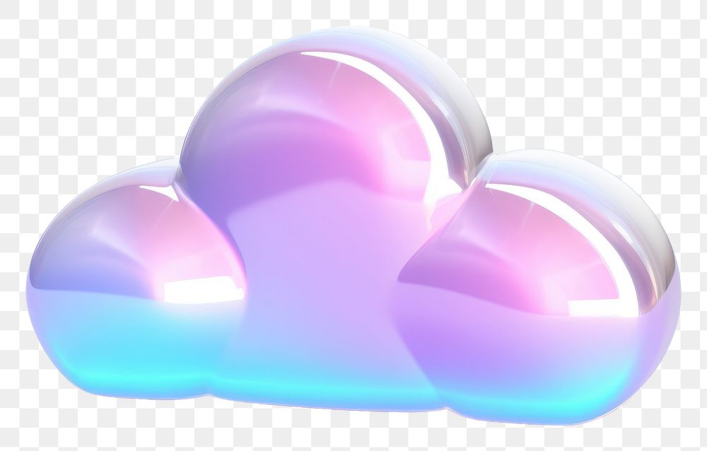 PNG 3d render cloud icon holographic white background investment clothing.