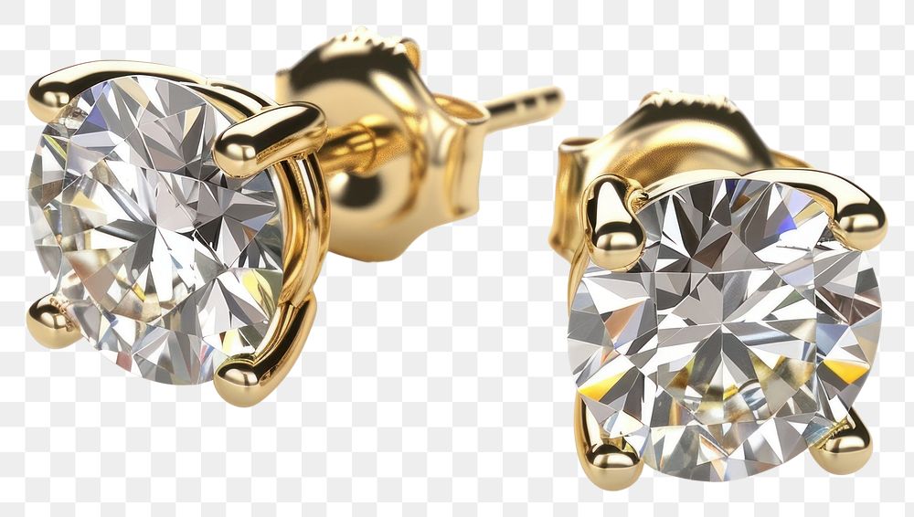 PNG Gold Diamond Earrings diamond earring gemstone.