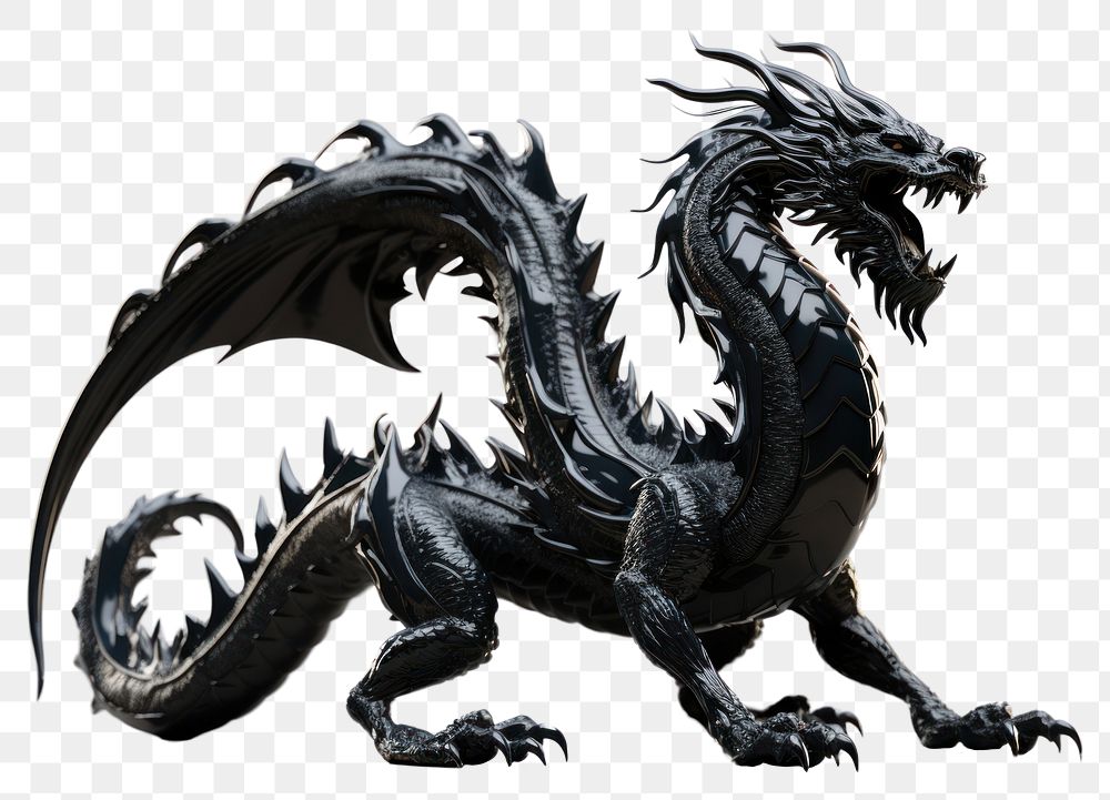PNG Dragon dinosaur animal black.