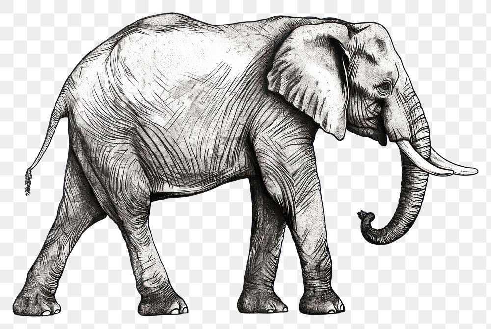 PNG Elephant wildlife drawing animal.
