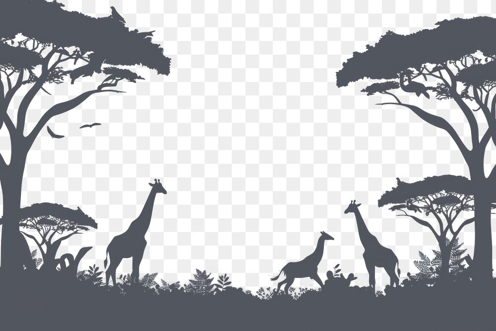 PNG Safari background silhouette wildlife outdoors.