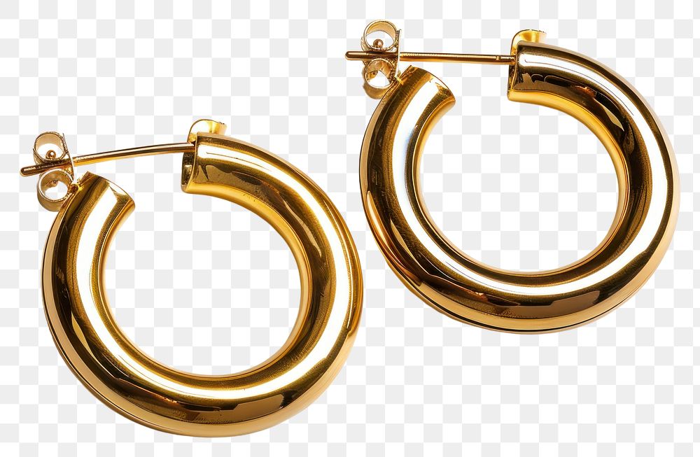 PNG Circle earrings jewelry gold white background