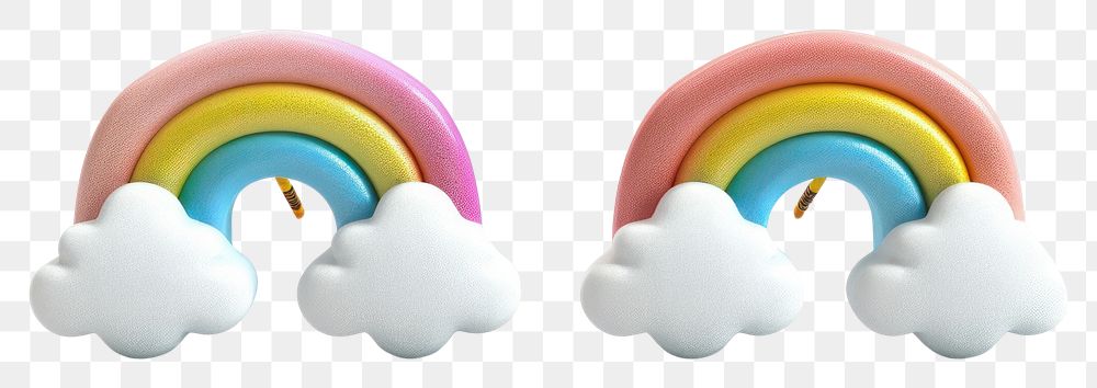 PNG Cloud and rainbow earrings toy white background creativity.