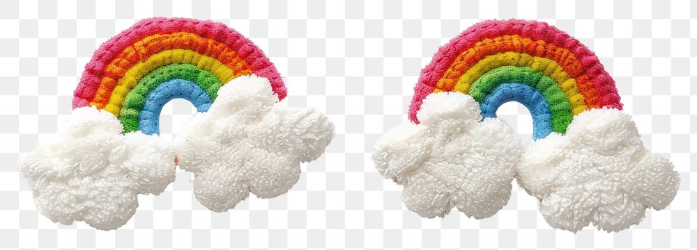 PNG Cloud and rainbow earrings white background accessories creativity.