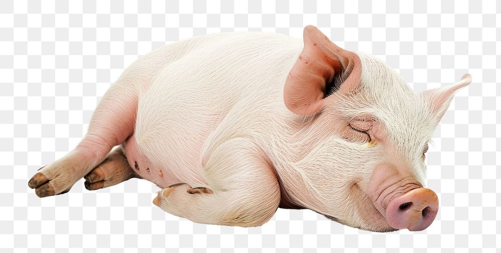 PNG Photo of sleeping pig wildlife animal mammal.