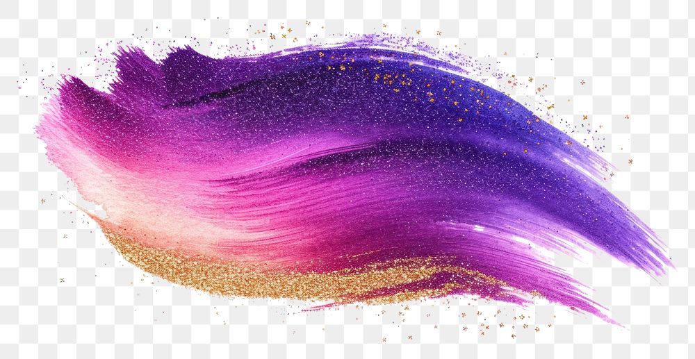 PNG Glitter brush stroke purple paint white background.