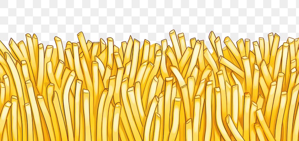PNG French fries line horizontal border backgrounds pasta food.