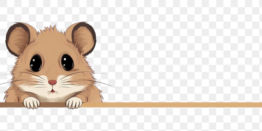 PNG Hamster line horizontal border rodent mammal animal.