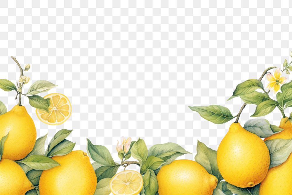 PNG Lemon line horizontal border grapefruit plant food.