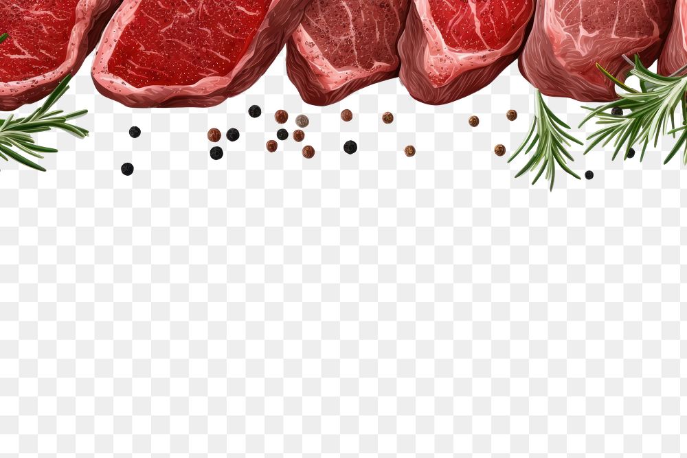 PNG Steak line horizontal border meat beef food.