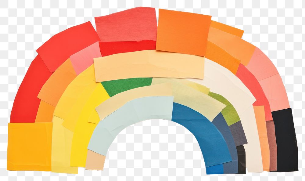 PNG Rainbow paper collage element backgrounds abstract white background.
