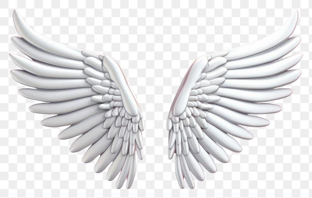 PNG Minimal cute silver wing angel archangel pattern.