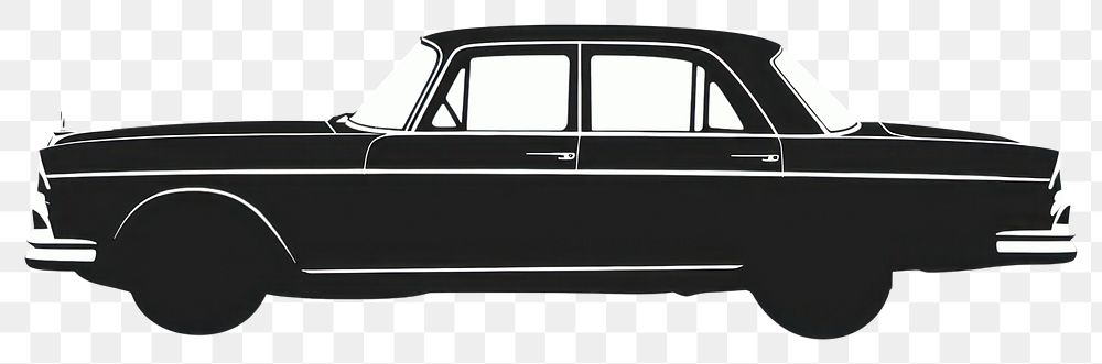 PNG A car silhouette vehicle white background transportation.