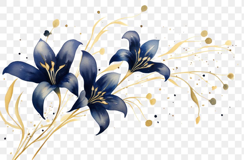 PNG Navy lilys border flower plant white background.