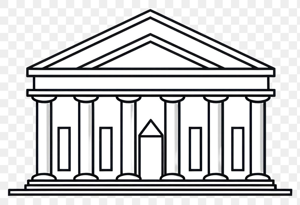 PNG Banking line logo icon architecture building drawing.