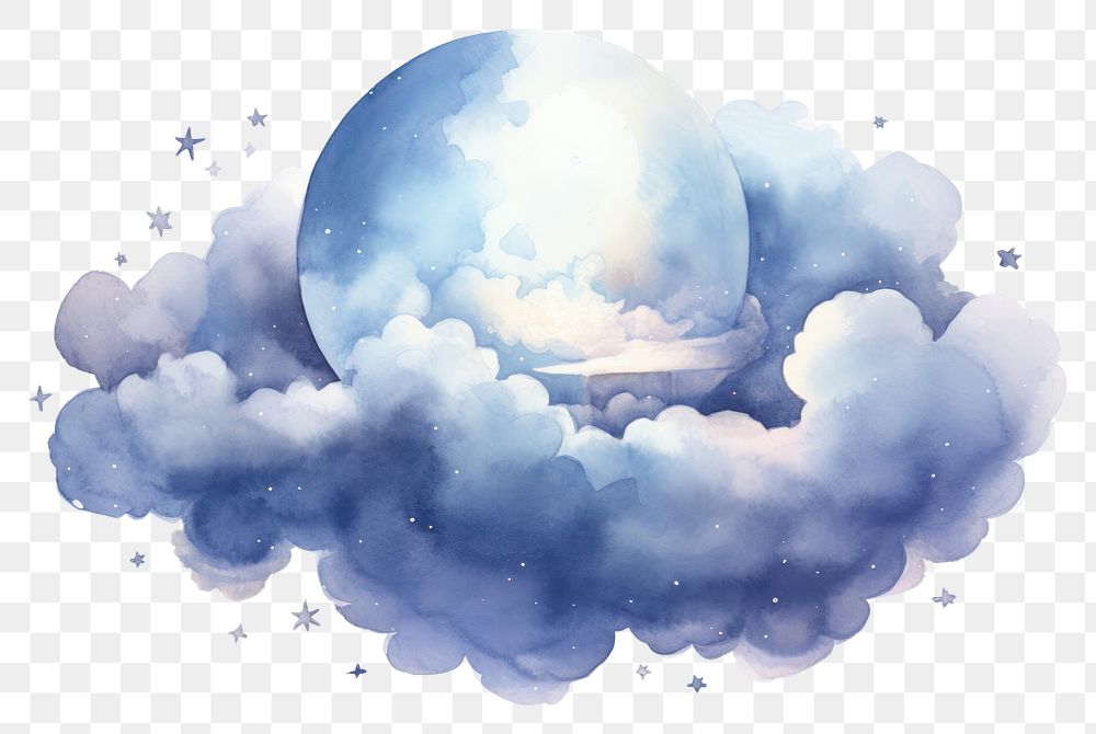 PNG Cloud with the moon night astronomy nature.