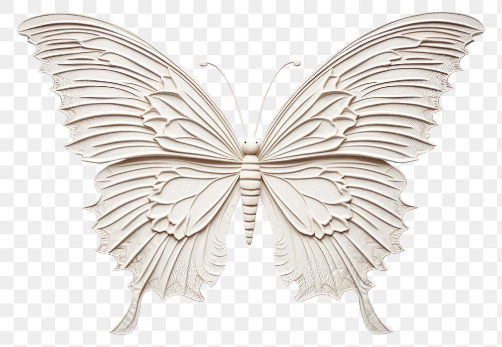 PNG Butterfly art pattern white.