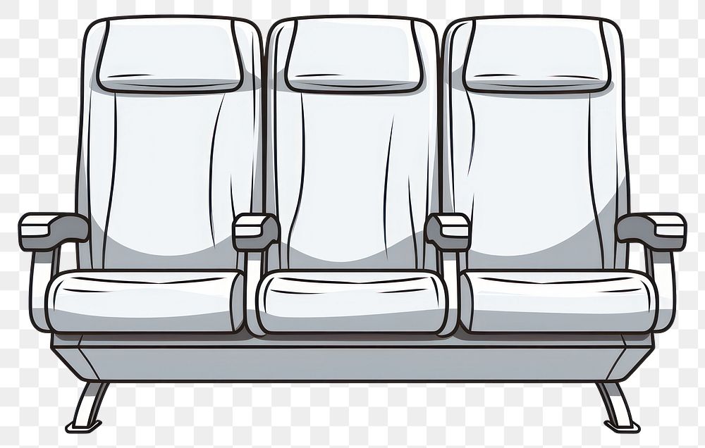 PNG Airplane seat white background furniture armchair.
