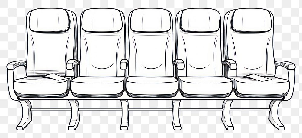 PNG Airplane seat drawing sketch chair.