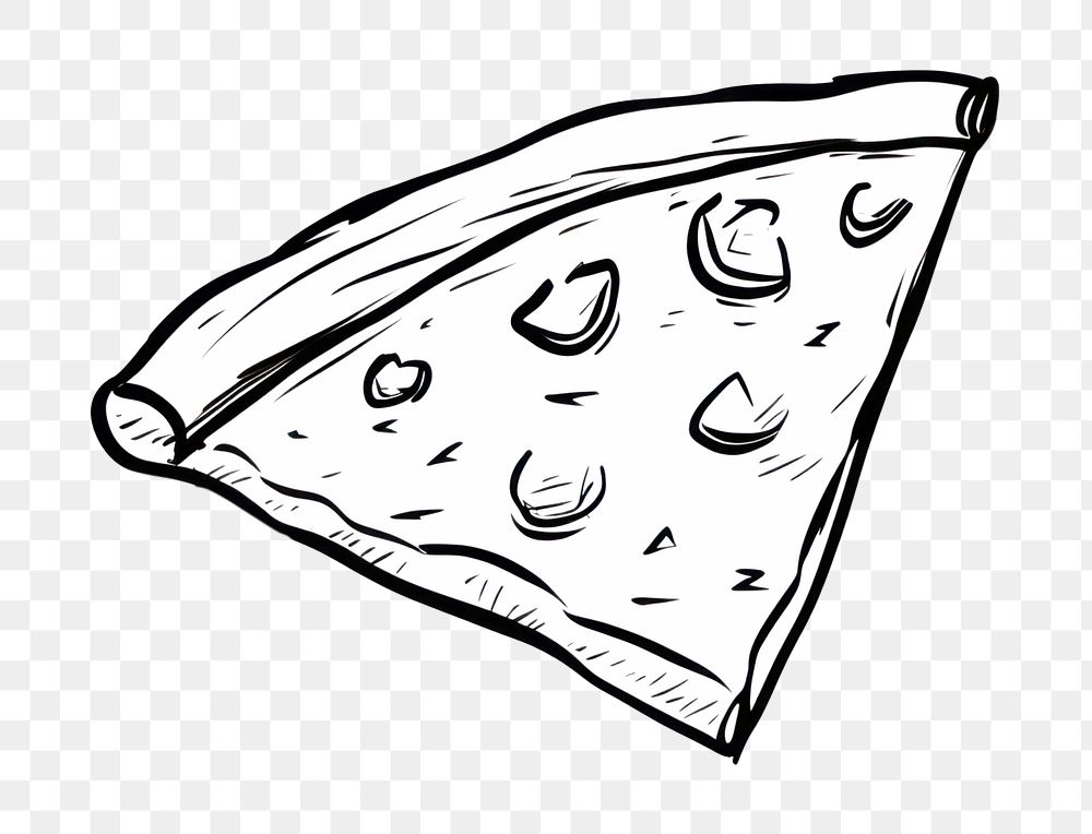 PNG Hand-drawn illustration pizza drawing sketch line.