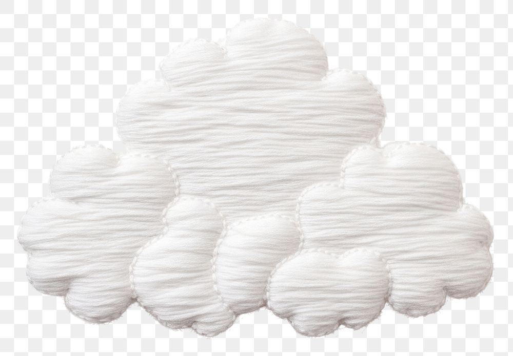 PNG Cloud in embroidery style white creativity pattern.