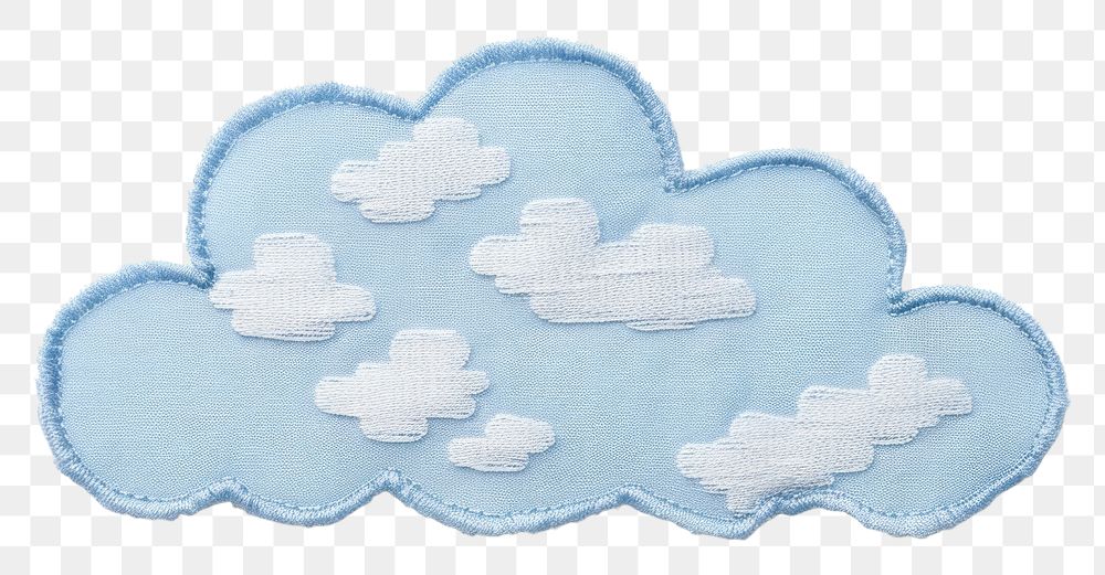 PNG Cloud in embroidery style pattern accessories creativity.