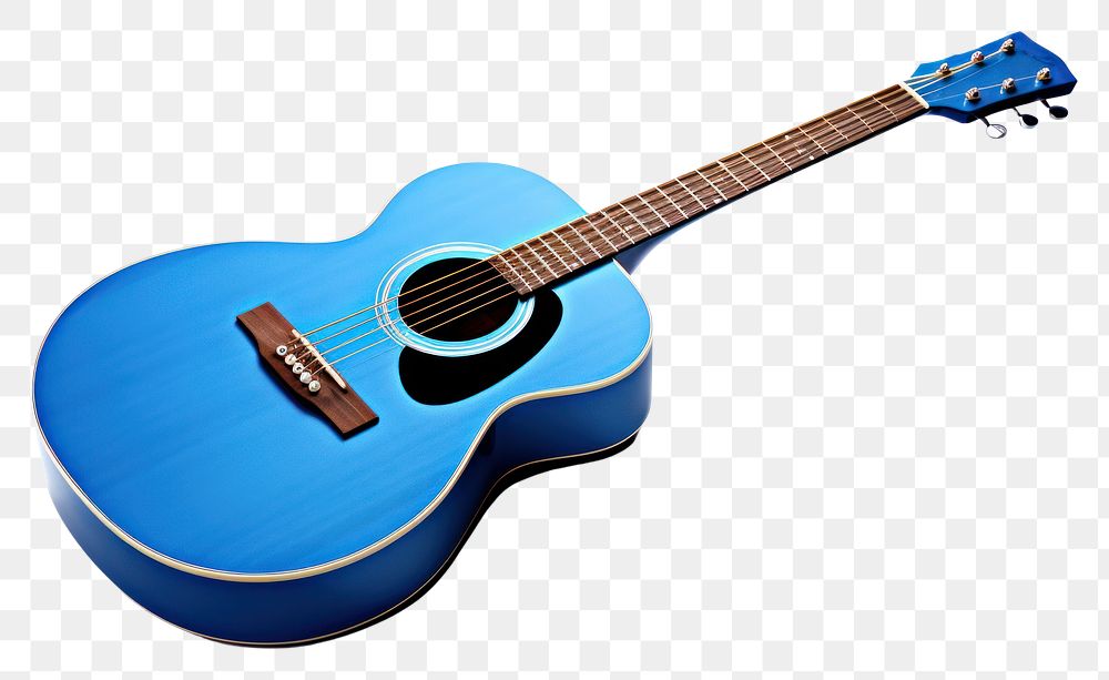 PNG Blue acoustic guitar performance fretboard string.