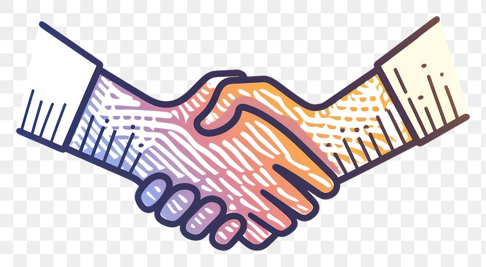 PNG Hand shake line togetherness creativity.