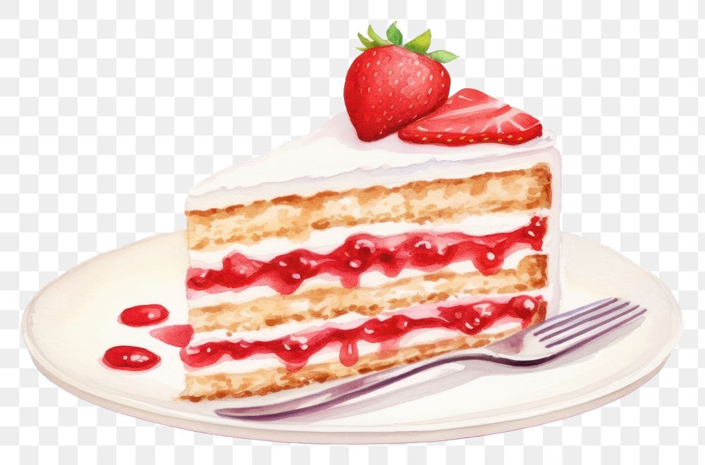 PNG Birthday cake strawberry dessert fruit.