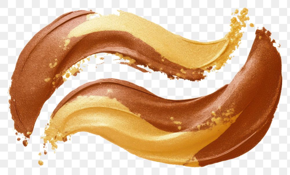 PNG Gold abstract brush stroke brown white background confectionery.